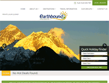 Tablet Screenshot of earthboundholidays.com